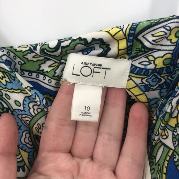 Ann Taylor LOFT Summer Sleeveless Sheath Maxi Dress Paisley Print Multi Size 10 - Picture 5 of 6